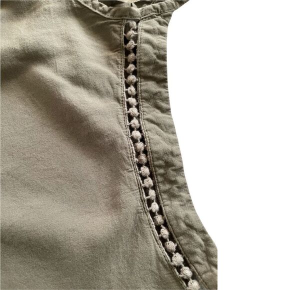 MUDD WOMENS TANK TOP CROCHET LACE CROPPED ARMY GREEN S - Picture 4 of 6
